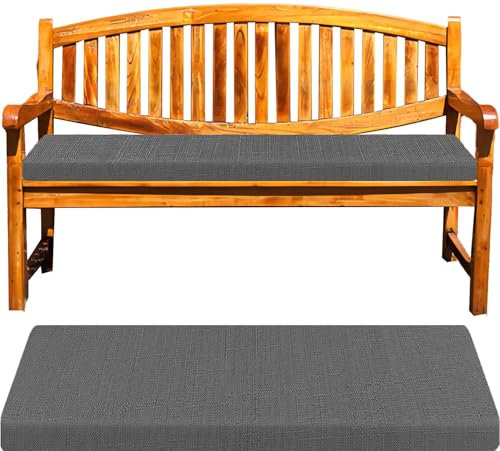 5cm Dicke Bierbankauflagen Sitzauflage Sitzkissen Bank, Bankauflage Bankkissen, Waschbare Stuhlkissen Bankpolster, Gartenbank Auflage Outdoor, Sitzkissen Groß for Stuhl Boden Bürostuhl(Dunkelgrau,110X