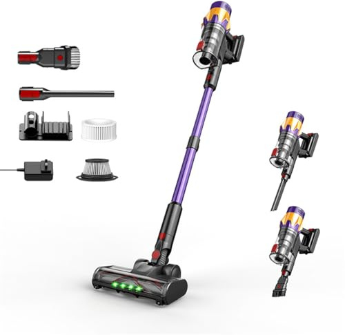 Aspirateur Balai sans Fil Ultra-Puissant 100 000 TR/Min, autonomie 60 Min & Filtration HEPA avancée – idéal sols durs, Tapis, Maison & Voiture – pour familles & propriétaires d’Animaux