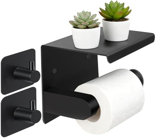 Toilettenpapierhalter Ohne Bohren mit 2 Klebehaken lorollenhalter Edelstahl | Klopapierhalter Ohne Bohren,Tolettenpapier Rollenhalter Wand Selbstklebend,WC Papie Halterung,klorollenhalter Ohne Bohren