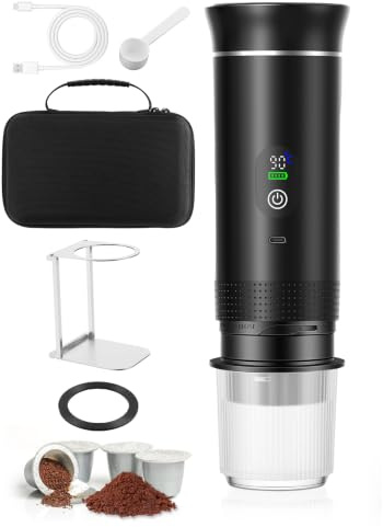 Aischens Caffettiera Portatile Riscaldamento Rapido 80ml 20 Bar (Con accessori)