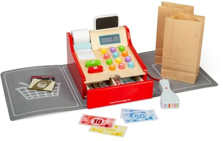 Bigjigs Toys Shop Till | Wooden Shopping Cash Register for Pretend Play