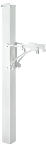 Whitehall 15993 Aluminum Superior Post and Brackets with Post Cap in White