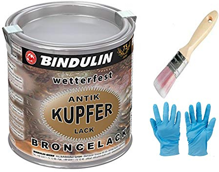 Kupferlack wetterfest kupfer-antik wetterfest & farbtonstabil inkl.1 Pinsel zum Auftragen (125 Gramm)