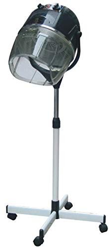 Italian Design - Secador Casco 2 Speed con Termo Regulador y Regulador de Tiempo - Campana de Plástico Ahumado con Tapa - Altura Ajustable (86-122 cm) - Ruedas Flexibles y Estabilidad