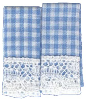 Melody Jane Puppenhaus Blau Gingham Küche Tee Handtücher Küchenzubehör