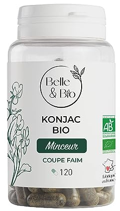 Belle & Bio Satiété & Cure Minceur - Konjac Bio Certifié Ecocert - 90 Gélules - Complément Alimentaire - Fabriqué en France