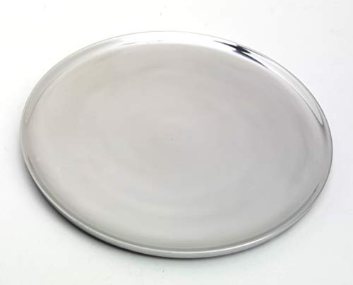 Kerzenteller, Dekoteller Alu Silber poliert Ø 21 cm ideal für Kerzen, Taufkerzen, Hochzeitskerzen