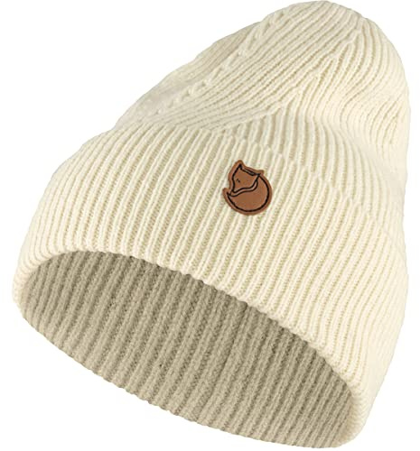 Fjallraven Unisex Directional Rib Beanie Hat, Chalk White, Einheitsgröße EU