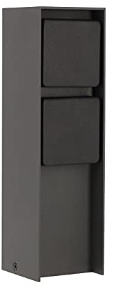 LED Universum - Presa esterna ADAM, in acciaio inox, antracite, con coperture nere, 2 prese, max. 3680 W, presa da giardino