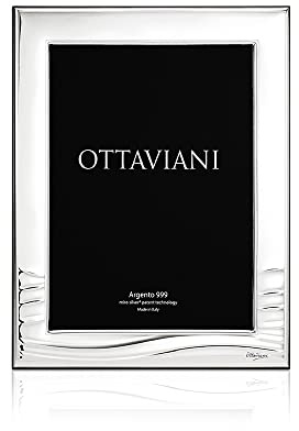 Ottaviani Portafoto fascia stretta della Collezione Mare in Miro Silver cm 13x18