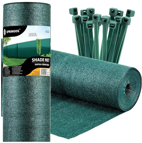 Sichtschutz Zaun 1,2 x 50 m Grün + 200 Kabelbinder + Windschutznetz mit Ösen für Garten, Balkon & Terrasse - Wetterfest & UV-beständig - SPRINGOS