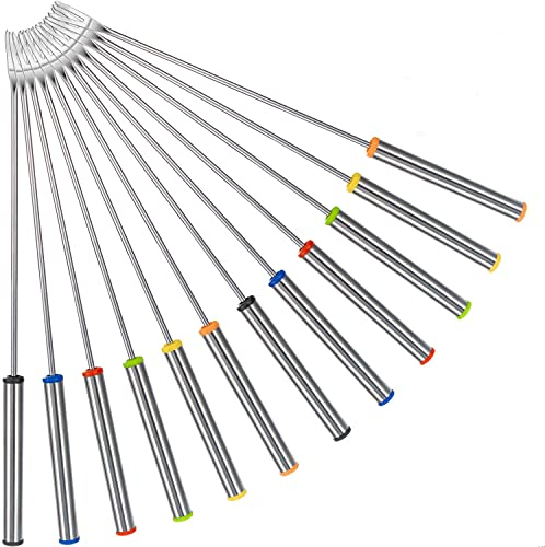Fourchettes à Fondue en Acier Inoxydable,Fourchettes à Fondue, avec poignée résistante à la Chaleur pour la Viande de guimauves rôties au Fromage Fondue au Chocolat, 9,5 Pouces (Paquet de 12)