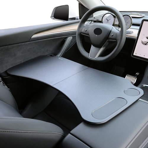 ShowEv Faltbarer Laptop-Arbeitstisch für Tesla Model 3 Model Y Juniper Highland Lenkradtisch Auto-Tablett Autoschreibtisch