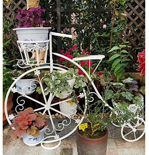 WYFZT Scaffale Porta-Fiori Scala per Fiori Porta Piante Supporto per Piante da Esterno Interni Multipli, Bianco |Stabilimento piantatrici a Livelli per Giardino Supporto Pot, Forma per Biciclette