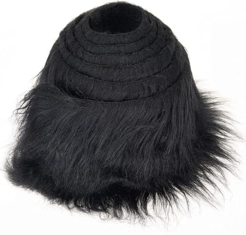 Kunstfell Band Kunstpelz Fellstoff, MUSLONG zotteligen Pelz Stoff Schnitte flauschige Pelz Patches ideal zum Basteln, Nähen, Dekorieren | Dekoband Plüsch Trim Stoffrolle, 10x150cm (Schwarz)