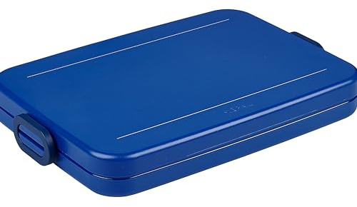 Mepal - Lunchbox Take A Break flach - Ideale Brotdose für Laptoptasche oder Rucksack - Flach geformte Essensbox für 2 Sandwiches oder 4 Scheiben Brot - 800 ml - Vivid Blue