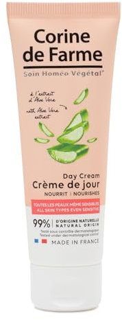 Corine de Farme - Crème de Jour à l’Extrait d’Aloé Vera - Hydrate, Nourrit, Apaise - Tout Type de Peau - 99% d’Ingrédients d’Origine Naturelle - Soin du Visage de Fabrication Française - 50 ml