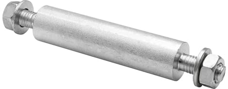 WAGNER Achsmaterial Profi - Ø 25 x 100 mm, für Räder mit Achsloch 25 mm, Schraube M12x150 mm, mit Mutter & Scheiben, Stahl verzinkt - 13044500