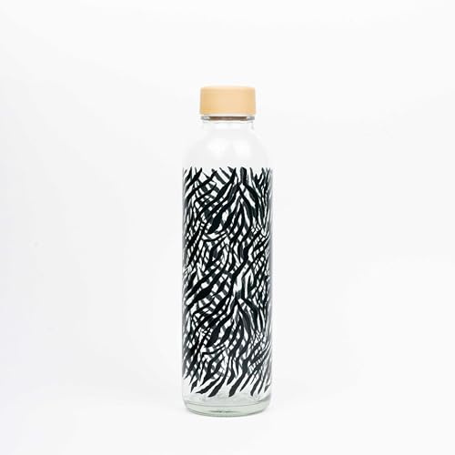 Carry Bottles - Bottiglia in vetro da 0,7 l (Stripes of Nature), borraccia sportiva, senza BPA, a tenuta stagna e gassata, made in Germany