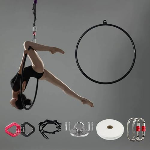 Aerial Hoop Einpunkt-Aerial-Hoop-Set mit Weißem Anti-Rutsch-Band, Yoga-Akrobatik-Eisen-Lyra-Hoop-Ausrüstung, Zirkus-Requisiten-Ring für Tanzstudio und Fitness (Size : 100 cm (39))