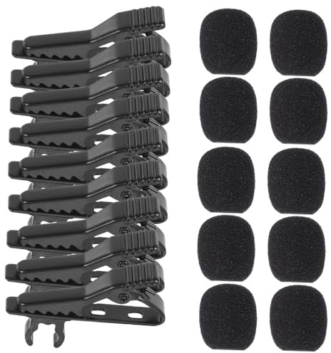 Hoement 10 Stück Kleiner Mikrofon Revers Krawattenklammer Mit Eisenclip Und Schwarzen Schaumstoffabdeckungen Kompakt Für Sprachchat Video Vorträge Und Online Meetings