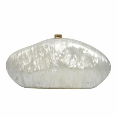 WuDiaoer Muschelförmige Acryl-Clutch, trendige metallische Acryl-Abendtasche, glänzende Eier-Geldbörsen und Handtaschen für Damen, Hochzeit, Party
