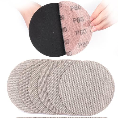 Sruhrak 30 pezzi di carta abrasiva, 150mm rete abrasiva 80 grana dischi abrasivi per levigatrici a secco levigatrici orbitali casuali