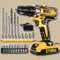 Drill, Cordless Drill and Screwdriver Set, 2.0Ah 3/8 Inch Chuck 370 in-lbs, 25+1 Electric Screwdriver Rechargeable, 2 Speed Power Combi Battery Drills Tool Set 29 Accessories for Home Repair DIY Gift