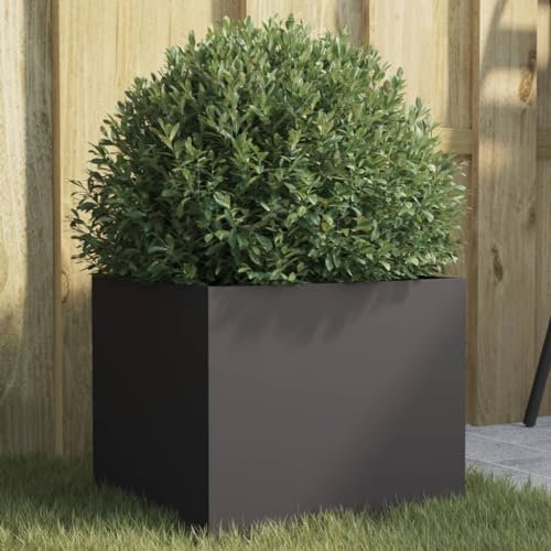 Xichuzi Jardinera de Acero Laminado en frío Negro 32x30x29 cm, Huerto Urbano Terraza, Jardineras Exterior, Jardineria Maceteros, Mesa De Cultivo, Huerto En Casa - 841535