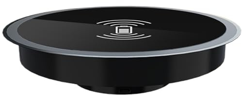 Chargeur sans fil invisible - Chargeur de bureau encastré Grommet | Sans fil de bureau, tapis de charge de bureau sans fil, dispositif encastré à économiser