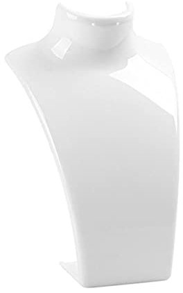 Espositore per collane, busto per collane, in plastica, espositore per collane, orecchini pendenti (bianco)