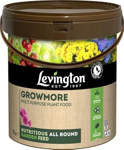 Levington Growmore Multi-Purpose Plant Food 9kg | Phosphorus-Rich NPK 5-10-0 Fertiliser for Flowers, Vegetables, Fruit & Trees | Granules for Soil Preparation & Establishment | Treats approx 135m²