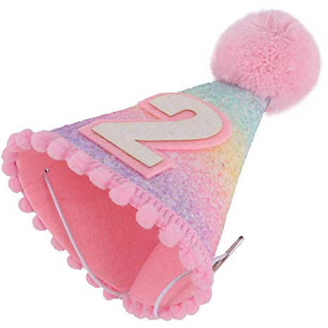 POPETPOP Cappellino Compleanno con Pompon e Design Decorazione Festa per Compleanno Accessorio per Party e Foto Adatto e Anni