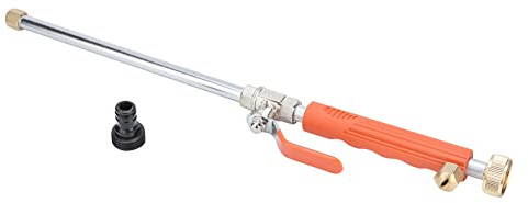 Teleskop-Sprühlanze, Edelstahl-Sprühstab mit Messing-Zauberstab, Hochdruckreiniger Zubehör für Autowäsche, Blumenbewässerung, Glasfenster-Reinigung, Haus & Garten, mit Sicherheits-Lock-Griff (Orange)