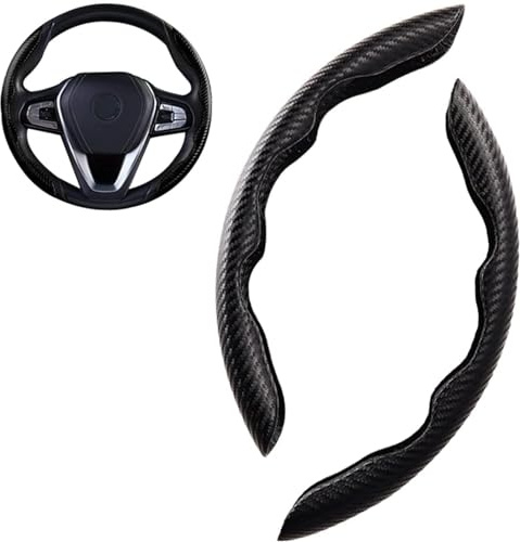 ZPXFC Auto Lenkradbezug für Mercedes Benz AMG ML SUV M Classer W163 W164 W166, Segmentierter rutschfest Langlebig Auto Lenkrad Schutzhülle Auto Innenraum ZubehöR,Black