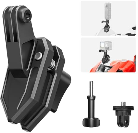 Maectech Pince Pare-brise Moto Support Caméra pour Insta360 X5 pour GoPro | Pinces de support moto pour accessoires pour Insta360 X5/X4,supports cam pour DJI Osmo Action,kit moto 360 shooting extérieur