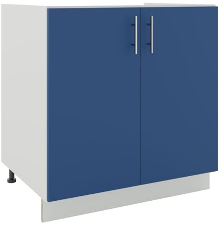 JD Greta Adjustable Kitchen Sink Base Unit - 800mm - Sink Cabinet with Doors (No Worktop) - Navy Matt
