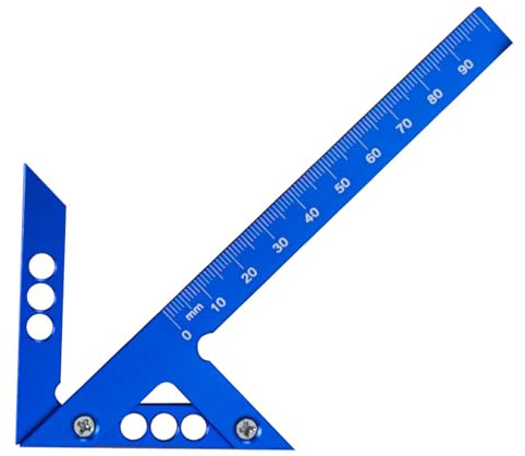 Restokki Trazador central métrico Aleación de aluminio Medidor de línea de ángulo recto de 45 90 grados Medidor de trazado cuadrado para carpintería para proyectos de carpintería