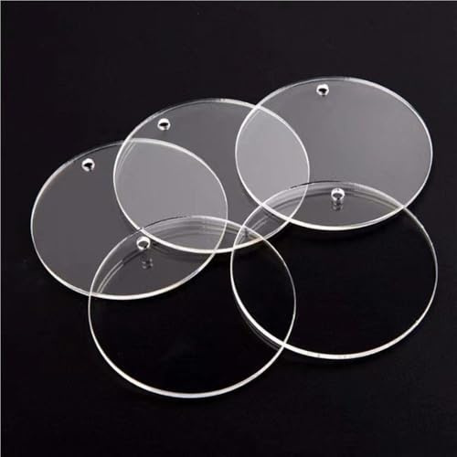 Acryl-Displaytafel 25 Stück glatte Acrylplatten, 2 mm dick, Acrylscheiben mit Loch, leere for künstlerische Gravuren(150mm)