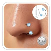ESHIONER G23 Titan hästsko näsring för kvinnor septum ring silver guld 20 g 7-10 mm näsa piercing CZ örhängen brosk helix tragus ögonbryn daith labret läppringar hästsko piercing smyckesset, (18g)1.0