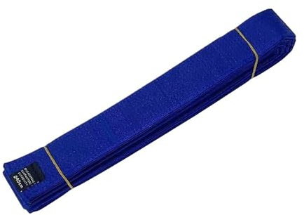 WUYXTO 2 st TKD Aikido-uniform Taekwondo bälte polyester bomull lättfäst Judo Karate rankning midjeband färgat för karate (blå)