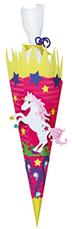 Ursus 9850011 - Schultüte Bastelset Einhorn, sechseckig, Höhe ca. 68 cm, Duchmesser ca. 20 cm, inklusive Bastelanleitung und Vorlagebogen, zum Selbstbasteln, ideal für die Einschuluung