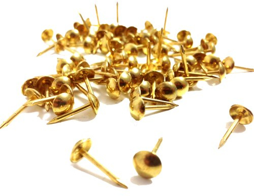 Reißzwecken, aus Messing, Kopfbreite 10,5 mm, Länge 16 mm, 100 Stück