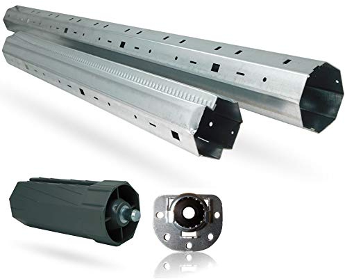 markiso I Rolladenwelle SW 60 Rollladenwelle Stahlwelle mit Teleskopwelle Welle für Rolladen - inkl. Wellenkapsel & Lager Komplett SET 130-150 cm frei einstellbar KEIN ZUSCHNEIDEN NOTWENDIG