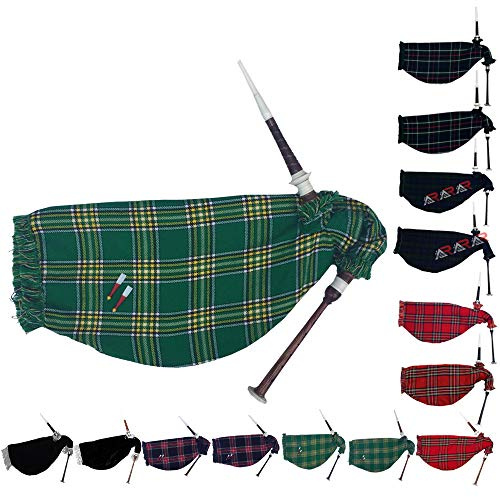 Scottish Goose Bagpipe Practice Royal Stewart Imitation Silver Ivory Mounts Black Rosewood Mackenzie Multi Color