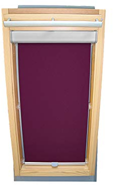 Rollo für VELUX Dachfenster Abdunkelungsrollo Komfort Premium für TYP GGL/GPL - 308 oder M08 - Farbe lila - mit BLENDE und Haltekrallen - KLICK Montage