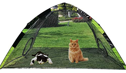 Tragbares großes Pop-Up-Haustier-Zelt, Haus für draußen, Terrasse, Innenbereich, für Katzen, Welpen, Kaninchen, Kleintiere, schnell zu öffnen, unabhängig oder kann an Tunnel angeschlossen werden