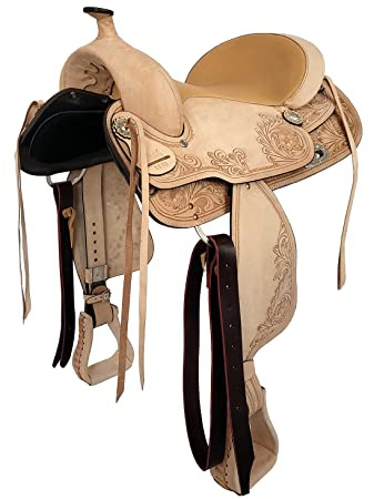 A&M Reitsport Sella western Dakota in pelle di bufalo intercambiabile, dimensioni: 17 pollici