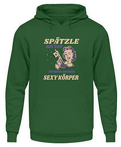 Spätzle avec sauce – Proverbes souabes – Cadeaux – Sweat à capuche unisexe, vert bouteille, M