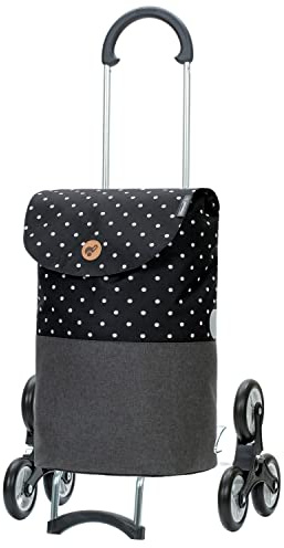 ANDERSEN Einkaufstrolley - Treppensteiger Scala Shopper Duko schwarz 36 L modern,wasserabweisend, leichtgängig, Räder abnehmbar, Treppensteiger